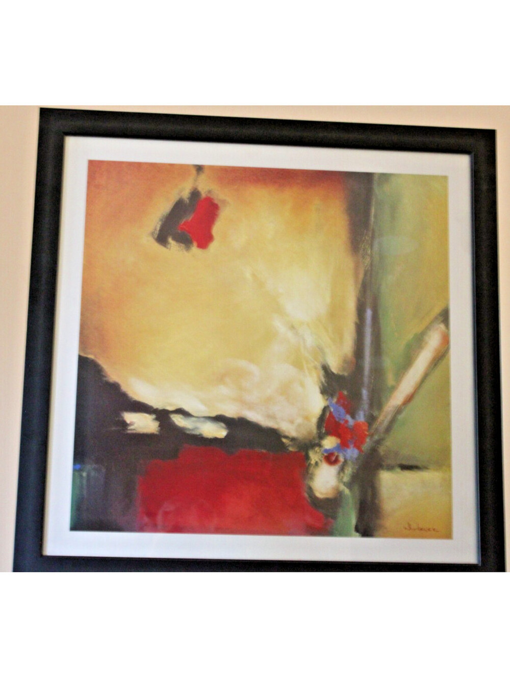 Noah Li-Leger 'Apollo" Abstract Art Print Signed Black Frame Lg 31x31"